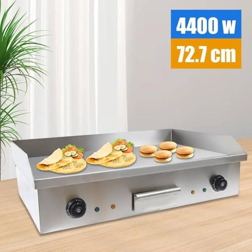 Image of Large 29-Inch Electric Flat Top Grill - Adjustable Temperature Stainless Steel Commercial Frying Pan for Restaurants & Home Use