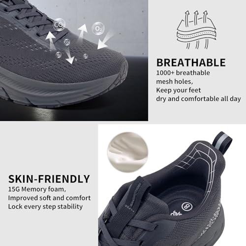 Image of Grand Attack Men's Road Running Walking Shoes | Max Cushioned Comfort | Durable Non-Slip | Breathable Athletic Tennis Cross-Training Sneakers
