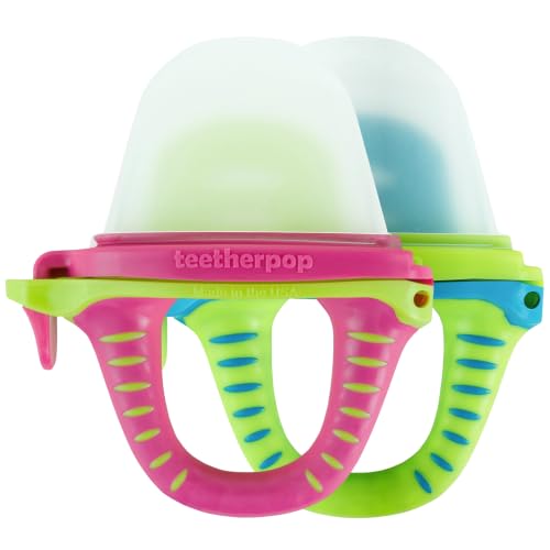 Image of Fillable Freezer Teethers for Babies -Made in USA- Soothing Teething Relief | Breastmilk Popsicle Teether with Spill-Proof Sippy Slits for Liquids & Purées. Baby Teething Toys Cooling Relief