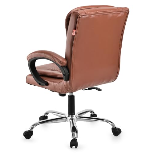 Image of GOYALSON Mesh Back Revolving Chair for Office Home Swivel Desk Chair with Comfortable Seating & Wheels (2, Brown, Standard)