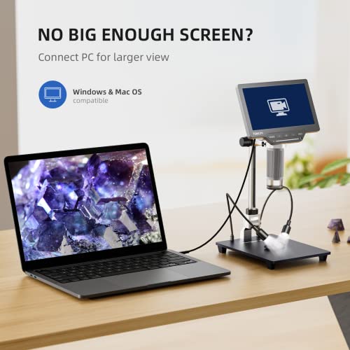 Tomlov 7'' Digital Microscope 1200X,Lcd Digital Microscope For Entire Coin View, Coin Microscope Compatible Mac/Windows, Adults Soldering Microscope With 8 Led, 32Gb Tf Card, Remote Control, Dm201 Se #TOP4