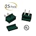 Christmas Lighting Male Green Slip Plug, Vampire Plug, Gilbert Plugs, Zip Plugs, 25 Packs (SPT-1)