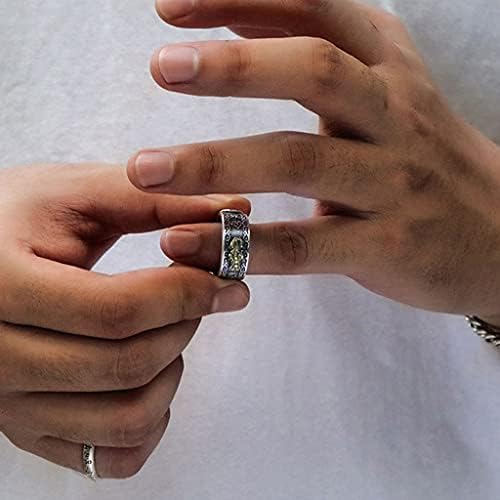 PHILSP Feng Shui Pixiu Ring Feng Shui Pixiu Mani Mantra Protection Wealth Ring Charms Ring Amulet Wealth Lucky Open Adjustable Ring Buddhist Jewelry, Black