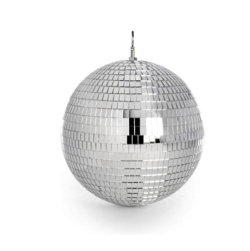 20cm Mirror Disco Ball Hanging Silver Glitter Ball Disco Light Effect