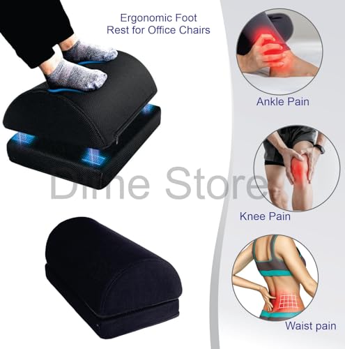Image of Dime Store Foot Rest for Office Chair, Under Table Desk Foot Rester | Ergonomic Footrest Under Desk with Soft Cushion | Leg Resting Stool for Home, Office Table and Sofa