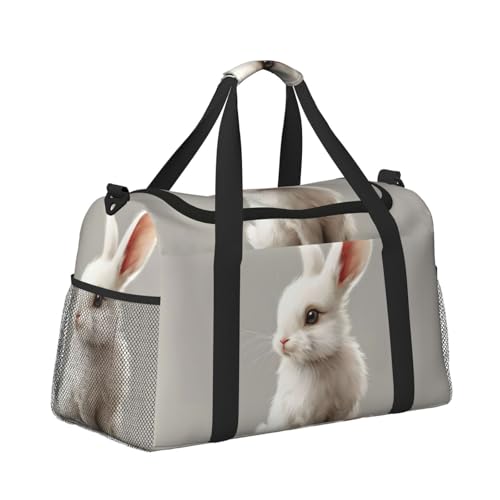 Sac de yoga imprimé lapin avec compartiment articles personnels - 2