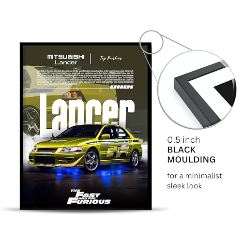 Image of Posternet MITSUBISHI Lancer Wall Poster Frames | 12x18 inch | Fast and Furious Themed JDM Cars | Hanging Wall Artwork Frames for Living Room, Bedroom, Office and Etc