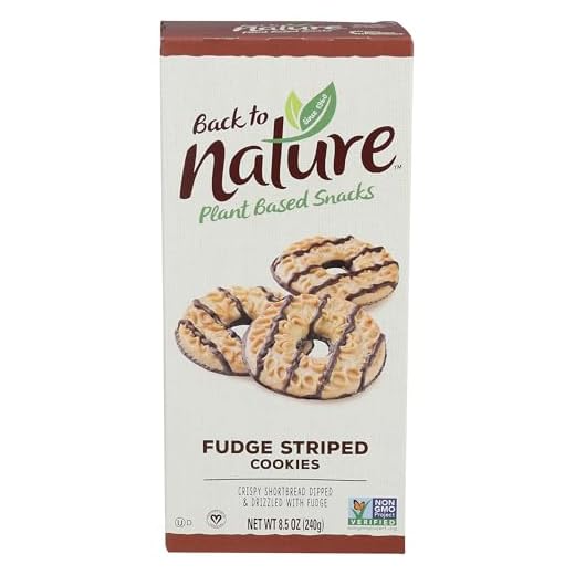 Back to Nature Cookies, Non-GMO Fudge Striped Shortbread, 8.5 Ounce