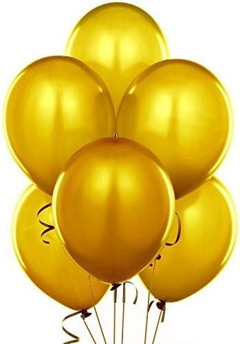 24 Inch Gold Latex Balloons (Premium Helium Quality) Pkg of 10