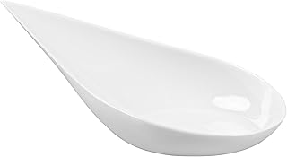 Restaurantware 4 x 2 Inch Teardrop Spoons 20 Appetizer Spoons - Disposable Indented Basin White Plastic Tasting Spoons For Weddings Or Catering