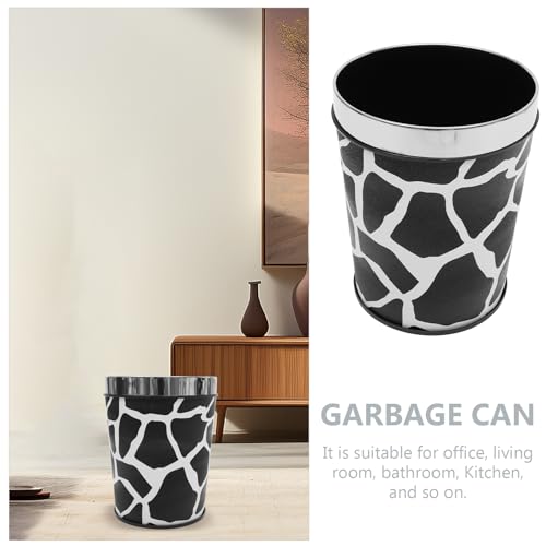 Image of Luxshiny Retro Uncovered Trash can 10.03 in Wastebasket with Large Opening Compact Kitchen Garbage can for Bedroom Office Bathroom Living Room Under Sink Storage
