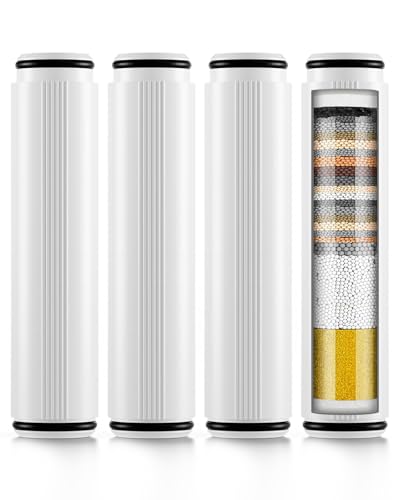 4 Pack Shower Head Filter Replacement Compatible with Felso Handheld Shower Head Hard Water Softener Cartridge Removes Chlorine and Heavy metals to Improve Skin & Hair