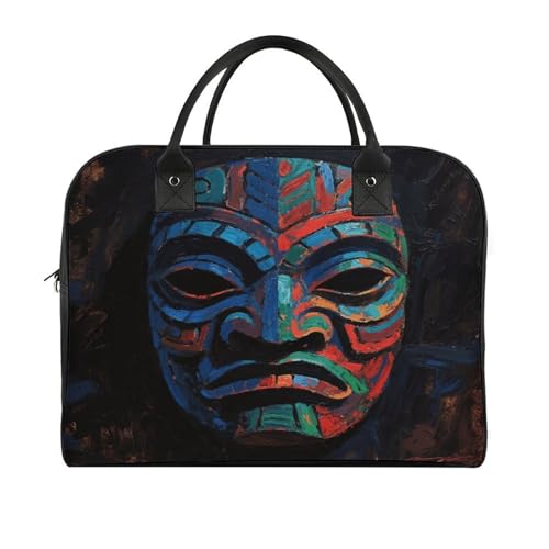 Maletín para laptop con diseño máscara tiki colorida miniatura 3