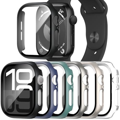 6 Pack Case with Apple Watch Screen Protector Series SE3/SE2/SE/6/5/4 44mm - image 1