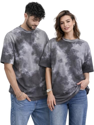 Image of LEOTUDE Valentine's Special Couple Matching Oversized Printed T-Shirt Combo