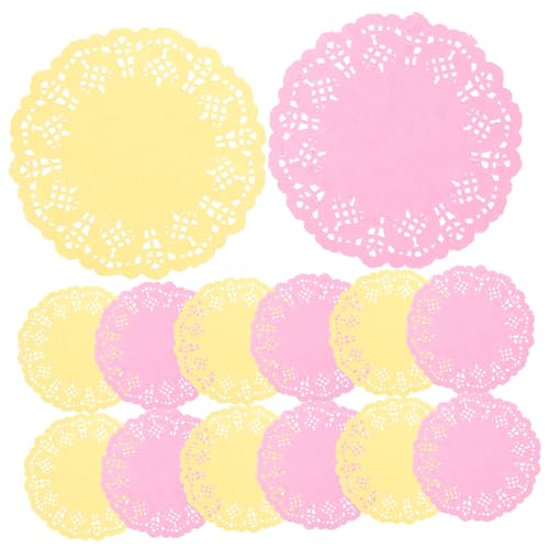 OFFSCH Doilies for Placemats 2 Bags of Lace Paper Mats 200pcs Colorful Round Doilies Cake Paper Mat