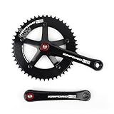 POLSO KT-50 トラック サイクリング 固定ギア 自転車クランクセット アルミニウム合金 49T 165mm ロードバイク クランクセット (ブラック)