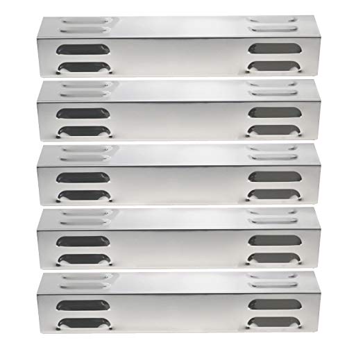 Hisencn (5-Pack Repair Parts Stainless Steel Heat Plate, Heat Tent, Burner Cover, Heat Shield 105-13003 Replacement for Dyna-Glo 5 Burner DGE 530/486 Series DGB390SNP-D, DGB390GNP-D Gas Grill Models