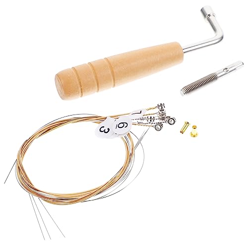 VINTORKY リラ用ペグ 属製弦釘 チューニングレンチ付き ハープ 弦楽器メンテナンス用アクセサリー 天然木ハンドル 鋼製 耐久性設計