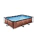 Produktbild EXIT Toys Wood Pool - 300x200x65cm - Rechteckiger, Kompakter Rahmenpool mit Kartuschenfilterpumpe - Leicht Zugänglich - Für Kleinkinder Geeignet - Starker Rahmen - Einzigartiges Design - Braun