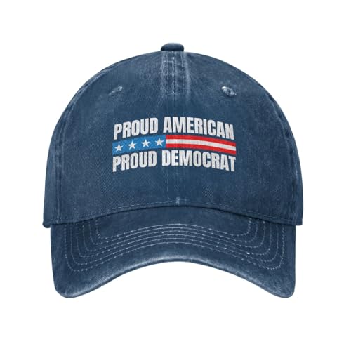 WETEYAFU Proud American Proud Democrat Hat Vote Blue Adjustable Cotton Baseball Cap