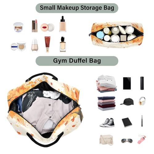 Weekender Bags Travel Duffel Gym Bag Huli Fenglin Carry on Overnight Tote Bag with Toiletry Bag for Airplane Travel Trip Gym Yoga4