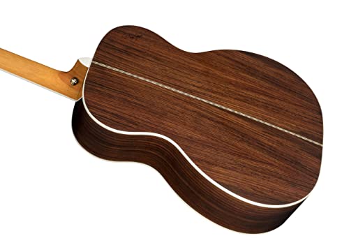 Zager Acoustic Guitar - Zad80 Pro Series Guitar Smaller "Om" Size - Solid Cedar/Rosewood - Premier, Handmade Guitars - Acoustic Guitar For Small Hands - Designed For Easy Playability #TOP5
