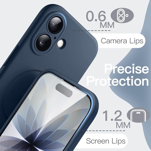 Image of JETech Magnetic Silicone Case for iPhone 17, Navy Blue