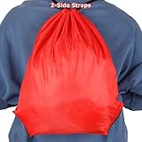 LOLYSIC 20Pcs Drawstring PE Bags, Waterproof Drawstring Gym Bags, Foldable Draw String Backpack Sports Swimming Drawstring Bags for Kids Party School Outdoor Travel Storage, 34x43cm, 4 Colours - Image 6