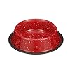 Neater Pet Brands Outdoor Camping Style Pet Bowl Enamel Ware Blue Black Granite Colors Dog Cat No Tip Skid Bowls 32 oz Red