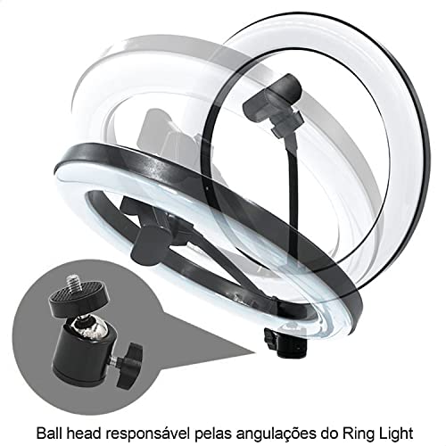 Iluminador Ring Light Anel Luz 26cm Com Tripé Make Fotos e Gravações T-Photo