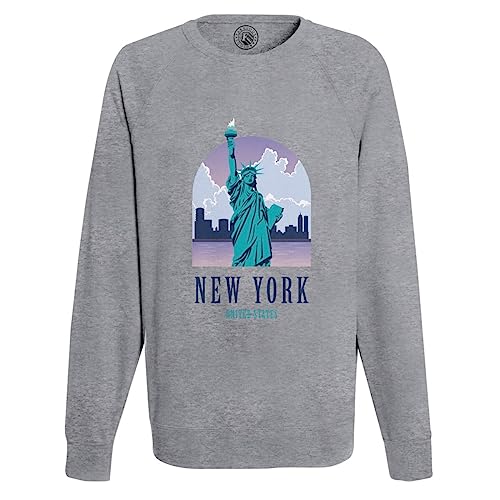 Sweatshirt Homme New York United States en coton avec illustration de la Statue de la Liberté