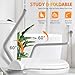 WICHEMI Toilet Safety Rails for Seniors Toilet Rails with Arms Foldable Toilet Handrails Aluminum Alloy Armrest Hand Rail Heavy Duty 480LBS Toilet Safety Frame for Elderly, Handicap, Pregnant