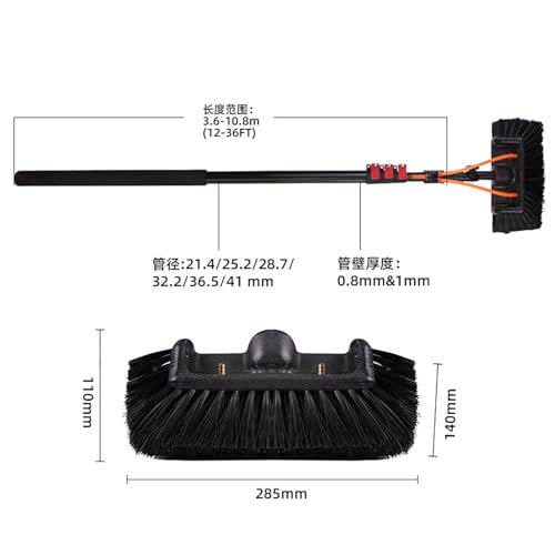 Kit perche de nettoyage pour fenêtres hautes et surfaces extérieures difficiles d'accès