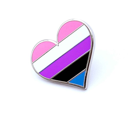 Gender Fluid Pride Heart Lapel Enamel Pin Flag LGBTQ Gay