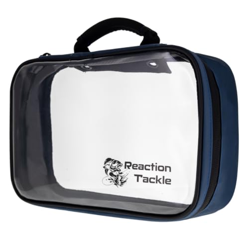 Reaction Tackle Deluxe Bait Binder, Water Resistant Soft Bait Storage System for Soft Plastics and Rigs with Zippered Sleeves, Clear Bag