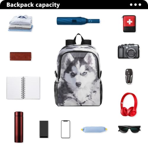 Sac à dos de randonnée pliable Chien Neigeux léger compact de voyage noir cool