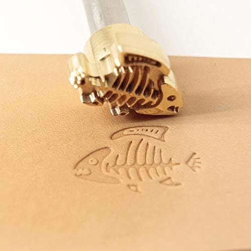 DandS ltd Leather Stamp Tool, Fish Skeleton, Professional Steel Craft Tool for Leatherworking, Embossing, Carving & Stamping Leather Projects, Belts, Wallets & DIY Projects Compatible with Mallet #335