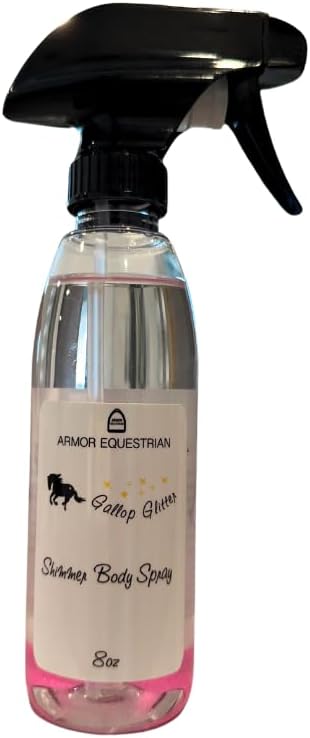 Horse Gallop Glitter Gift Set, 4 Items - Hoof Polish, Body Glitter, Mane and Tail Gel, Shimmer Body Spray (Pink)