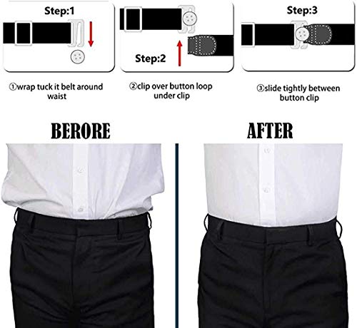 Image of Shirt Stays Tucker Garter for Men Women Belt Elastic Slip Adjustable Black