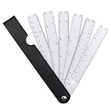 VEGCOO Escalímetro tipo Abanico, Regla Plegable con Múltiples Escalas y Transportador de Alta Precisión, Regla de Dibujo de Escala de Plástico, para Estudiantes, Arquitectos, Dibujo Técnico (1 PC)