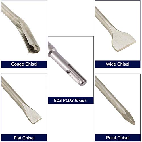 17Pcs Rotary Hammer Sds Plus Drill Bits & Chisel Set, Sds Plus Concrete Masonry Drill Bit Set With Storage Carrying Case #TOP1