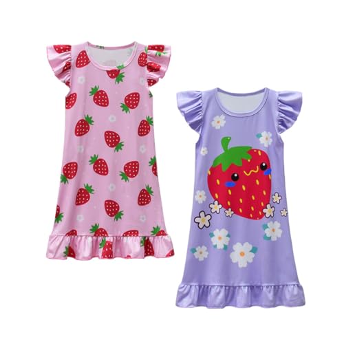 Toddler Girls Nightgowns Clothing Sleepwear Short sleeved dress fashion skirt pajamas 3-10years