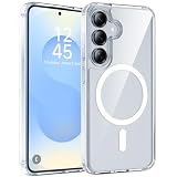 ORETECH Magnetica Cover per Samsung Galaxy S25 Plus, Compatibile con MagSafe, Protettiva Hard PC Antiscivolo Antiurto Protezione Militare Custodia per S25 Plus -Trasparente