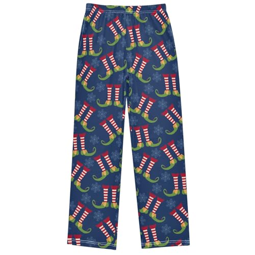 Boy's Pants Funny Christmas Elf Legs Jogger Pants Elastic Waist Long Bottoms Trousers with Pockets 6-14 Years