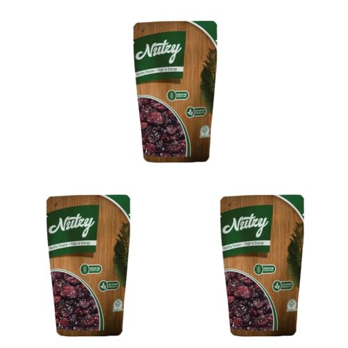 Image of Nutzy Dried Whole Cranberries 200 Grams - Craneberries Dry Fruit | Sweet and Juicy Superfruit Packed with Antioxidants & Vitamins | Perfect for Smoothies, Trail Mix, Baking & Kid-Friendly Snacking | Jumbo Craneberry Best for Vegan-Friendly | No Added Sugar Healthy Berries