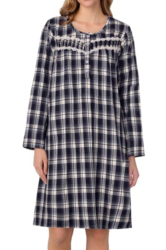 AVIIER Women's Long Sleeve Cotton Nightgown with Pockets - $9.99