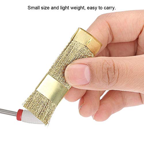 Cleaning Brush, Golden Color Copper Wire Drill Cleaner Brush Manicure Accessories Nail Art Bits Cleaning Brush For Nail Salon And Household #TOP3