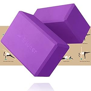 Trideer Yoga Blocks, Yoga Blocks 2 Pack, Premium EVA Foam Blocks with Free Guide, Supportive, Lightweight & Odor Resistant, Yoga Essentials for Yogi & Yogini, Yoga Accessories 9″x6″x3″ (964 purple)