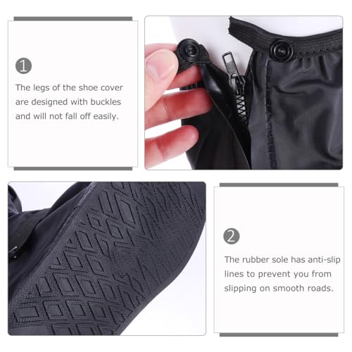 Cubrezapatos para ciclismo y pesca, impermeables y resistentes a las manchas, diseño reforzado para actividades al aire libre, unisex, color negro miniatura 3